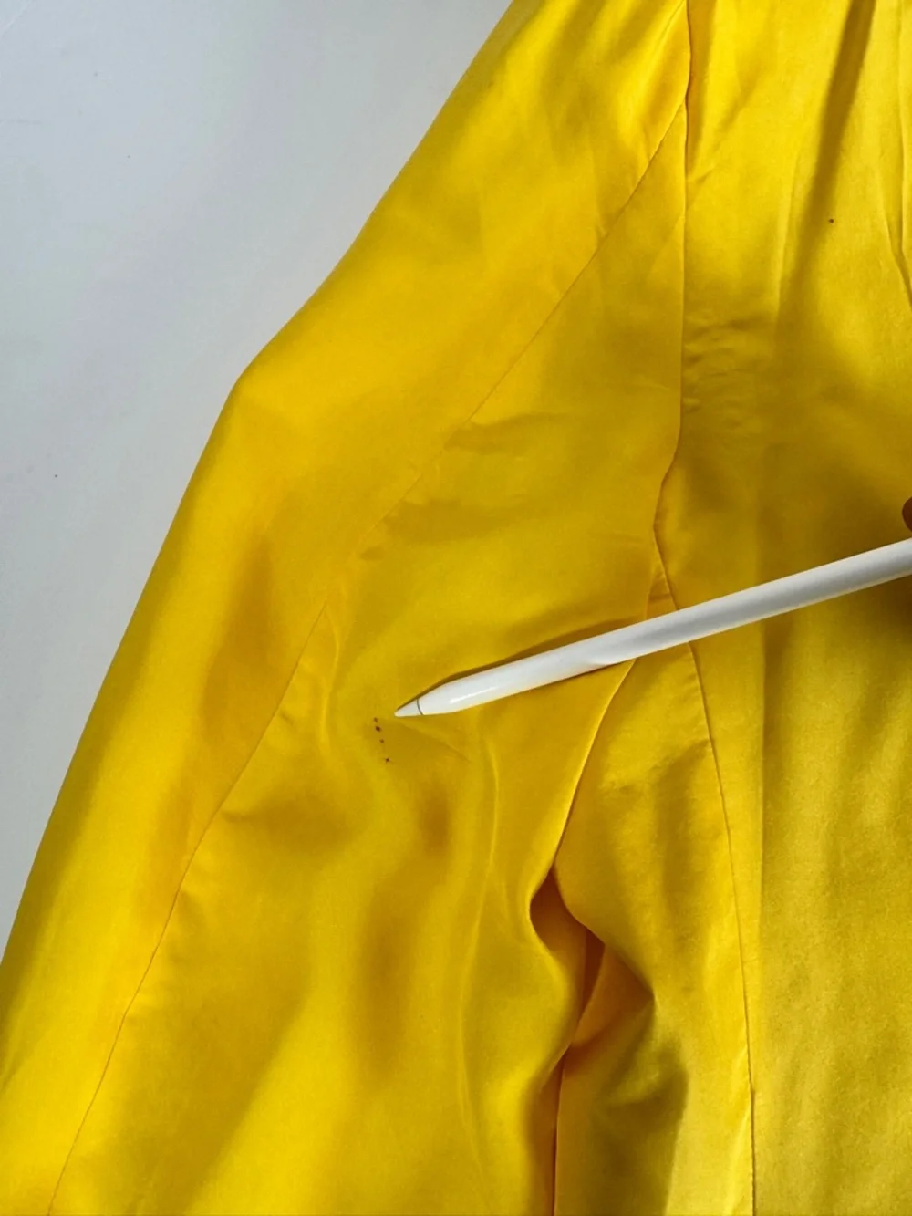 Vintage Yellow Silk Black Double breast Woman LARGE - Picture 9 of 11